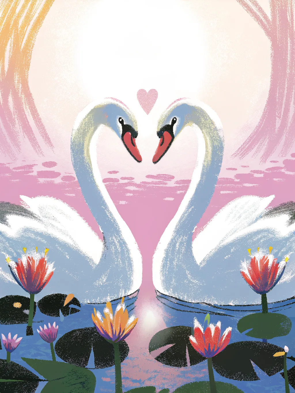 Two swans — anniversary party invitation design