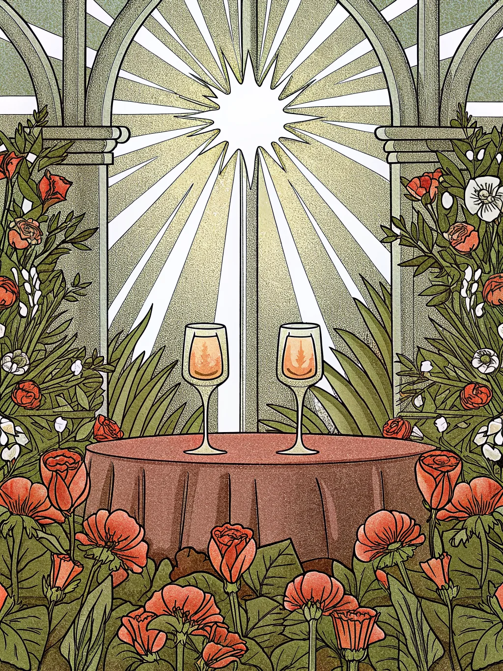 Table laid for two — anniversary party invitation design