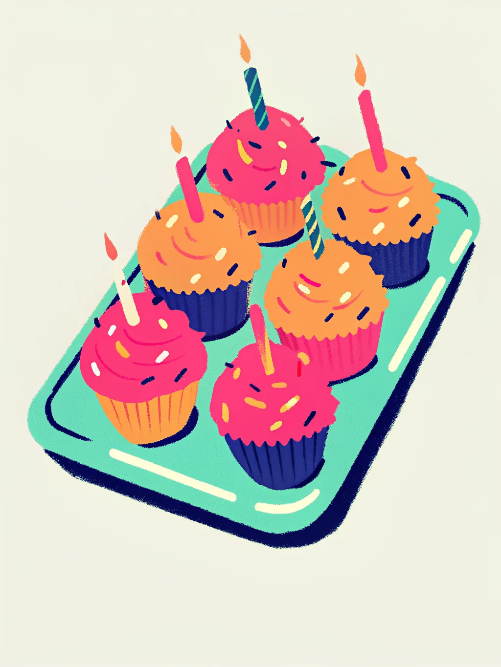 Cupcakes met glazuur – ontwerp voor verjaardag