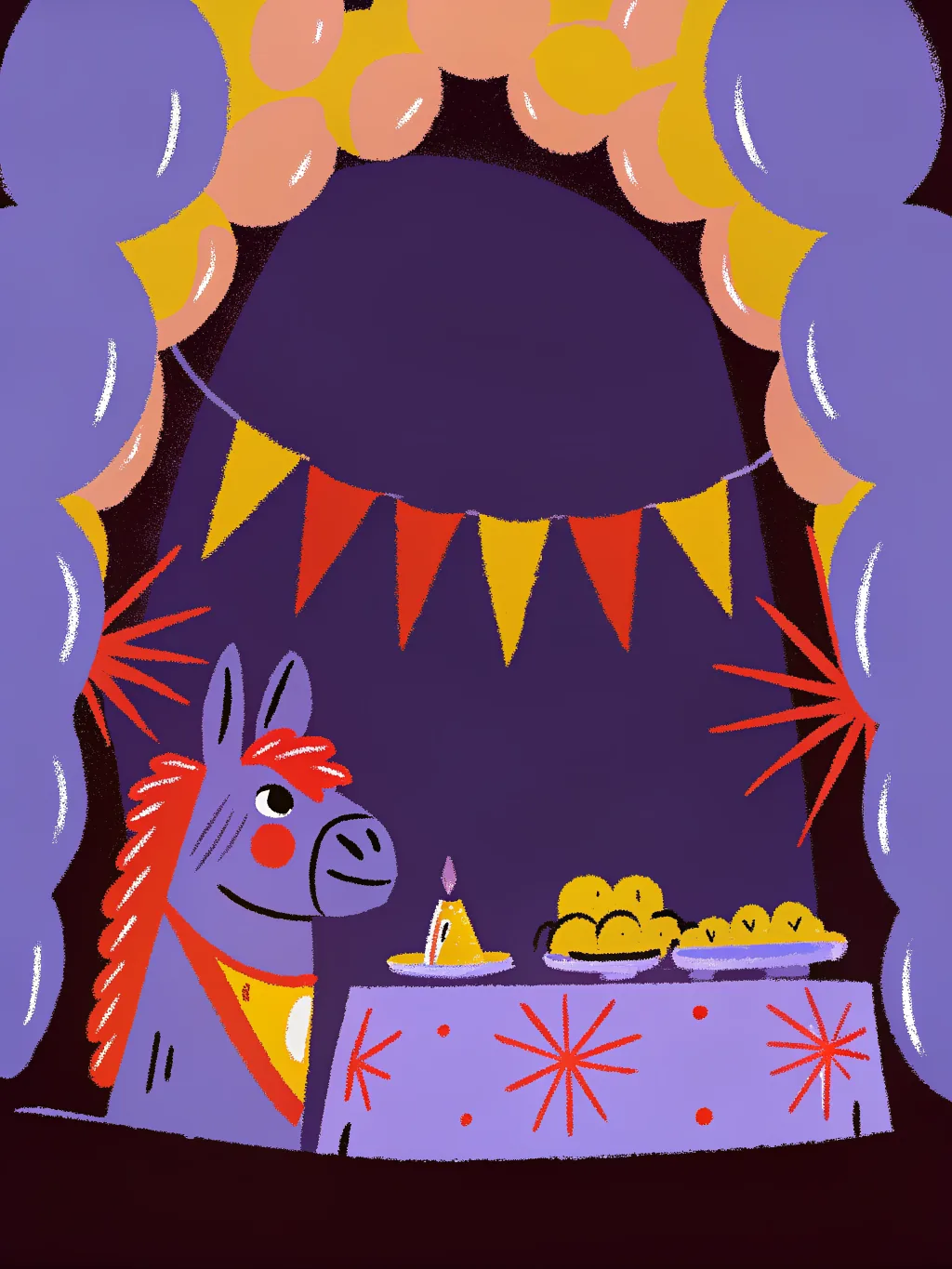 Balloon arch and piñata — birthday party invitation design