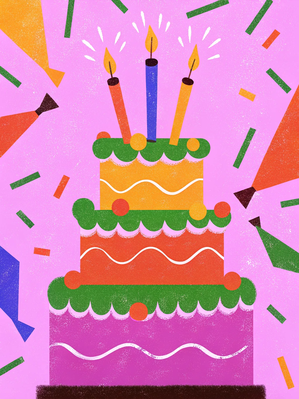Cake with sparklers — birthday party invitation design