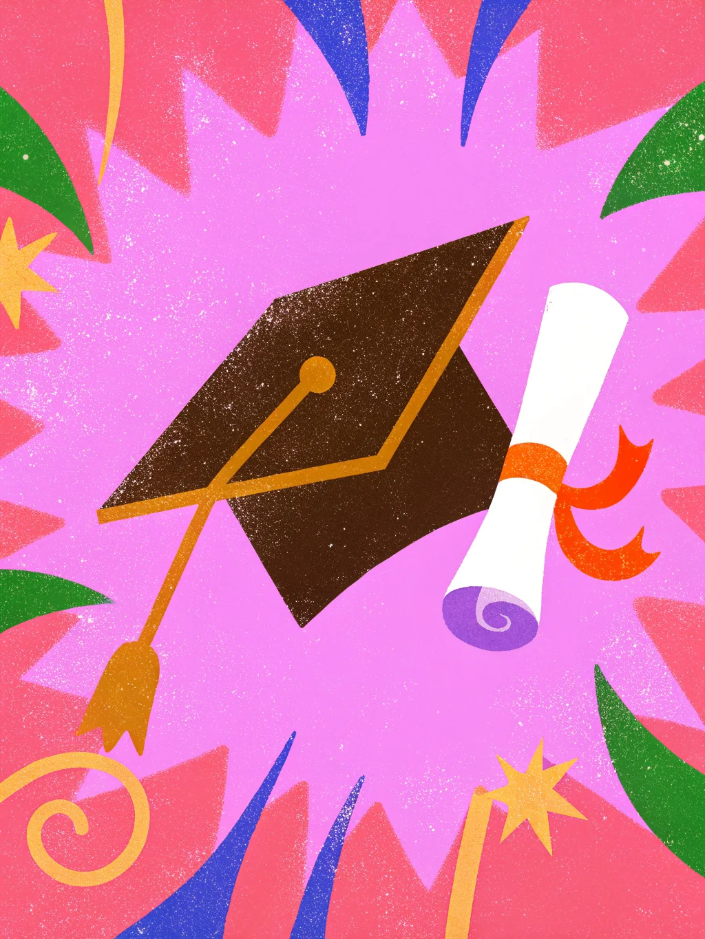Cap and scroll — graduation party invitation design