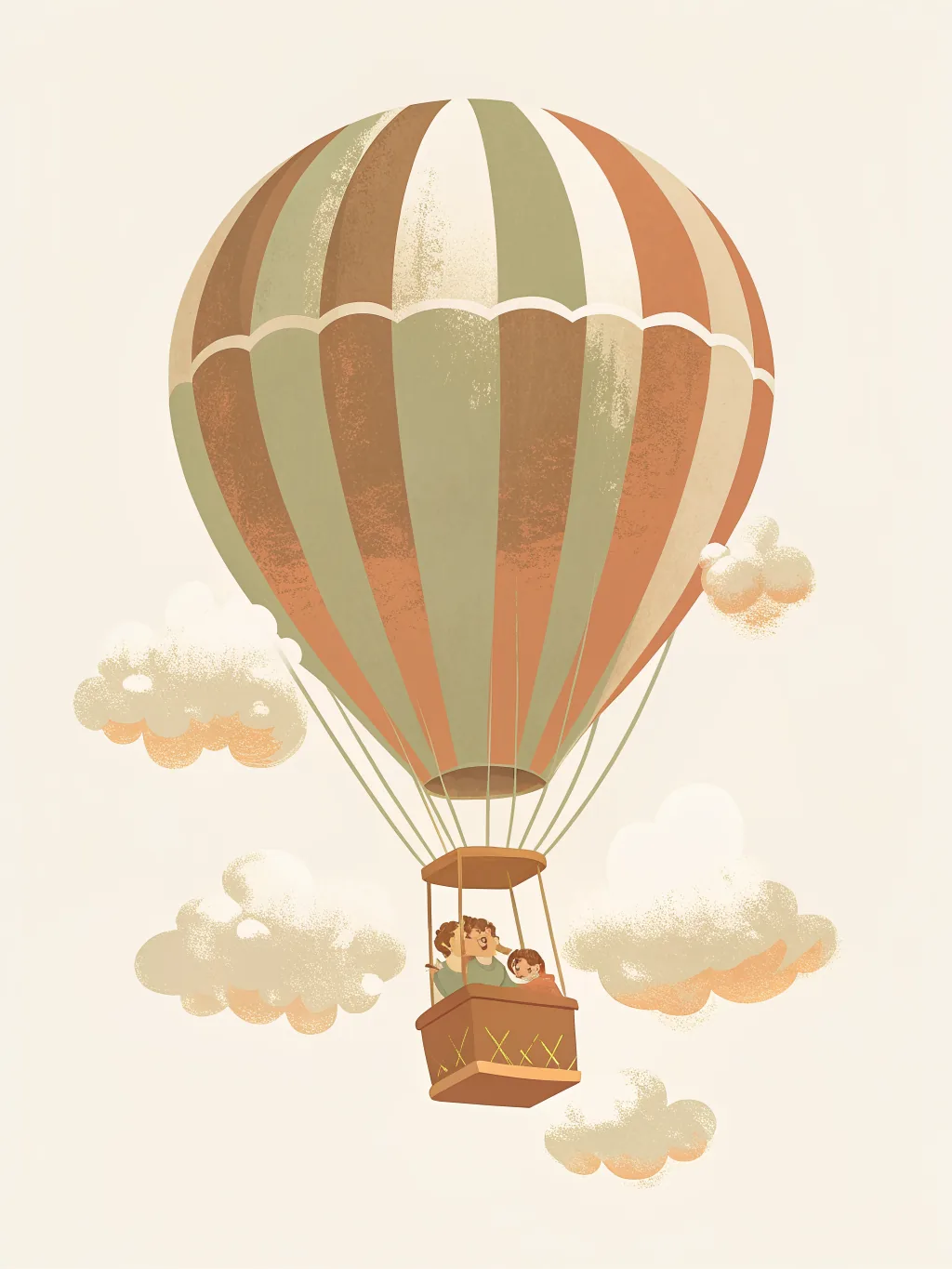 Hot-air balloon with a teddy — baby shower invitation design