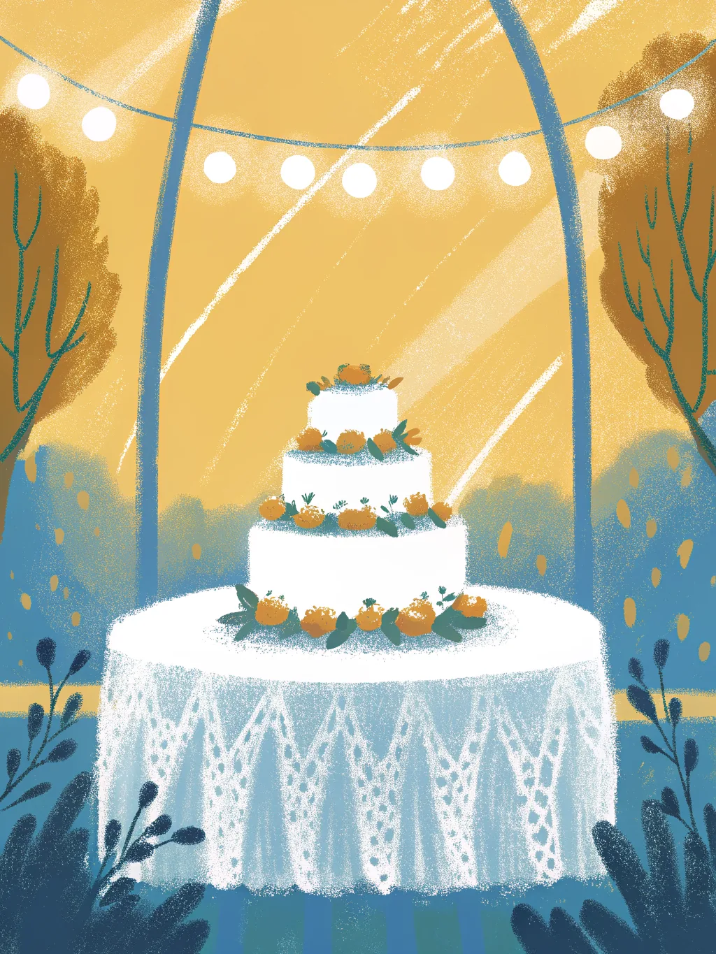 Tiered cake with flowers — wedding & engagement invitation design