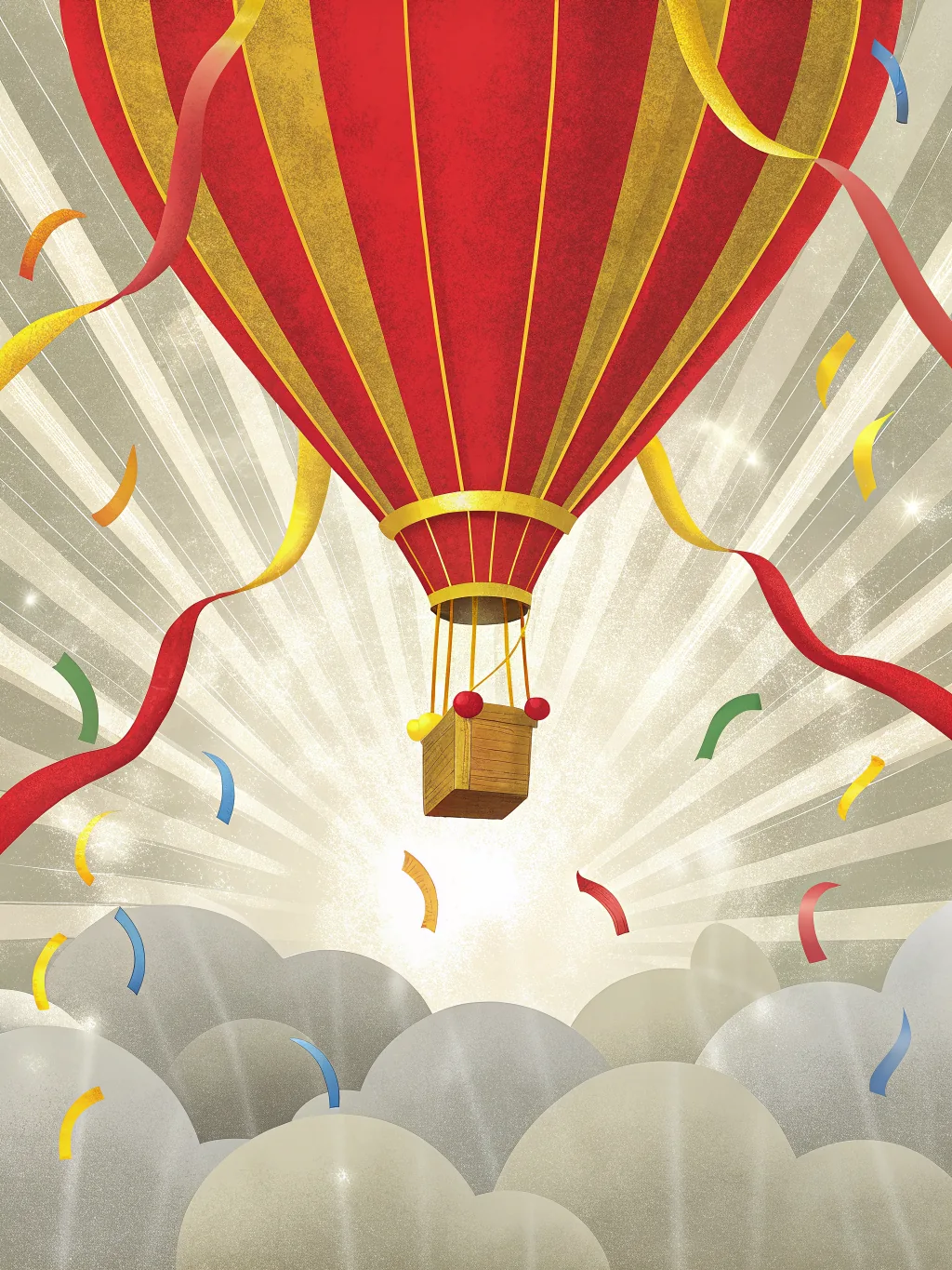 Hot air balloon — retirement party invitation design