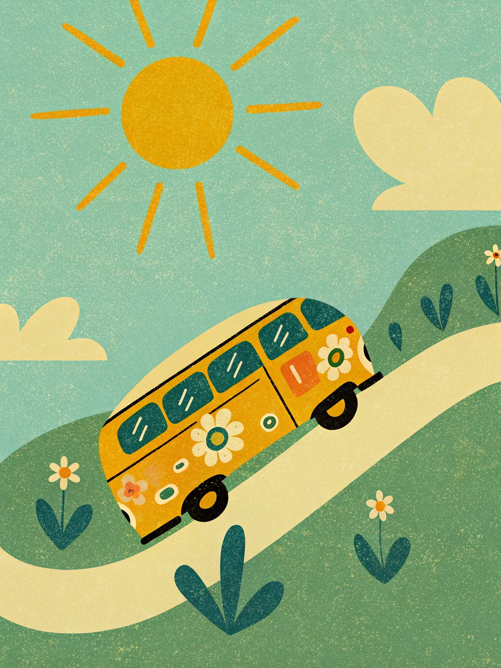 Camper van — retirement party invitation design
