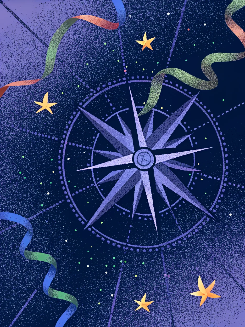 Compass and map — retirement party invitation design