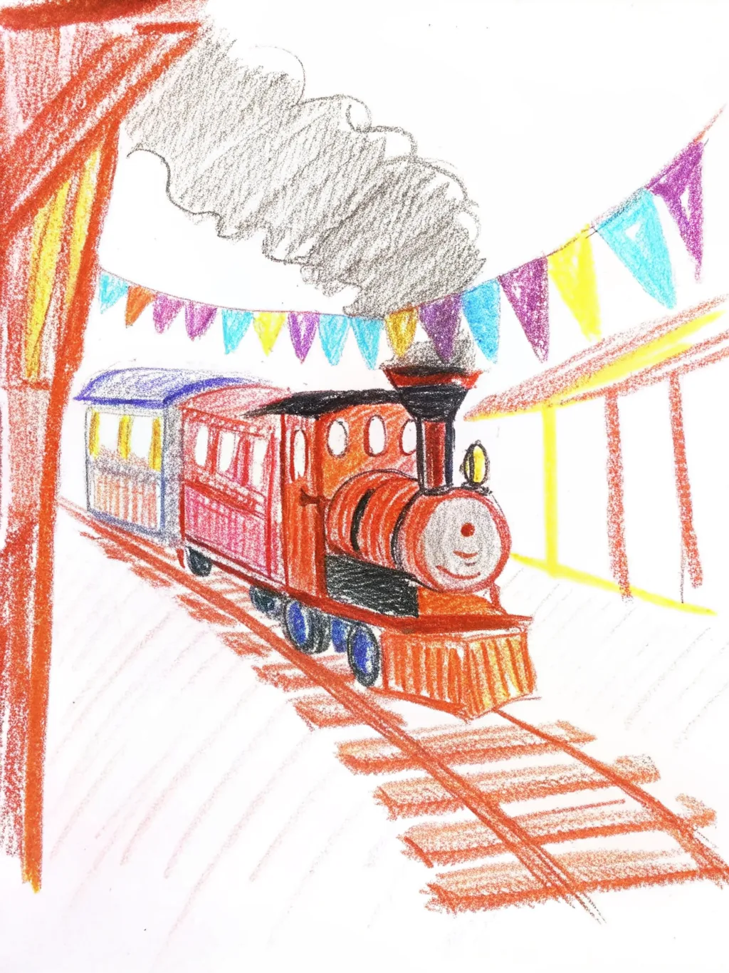 Departing train — retirement party invitation design