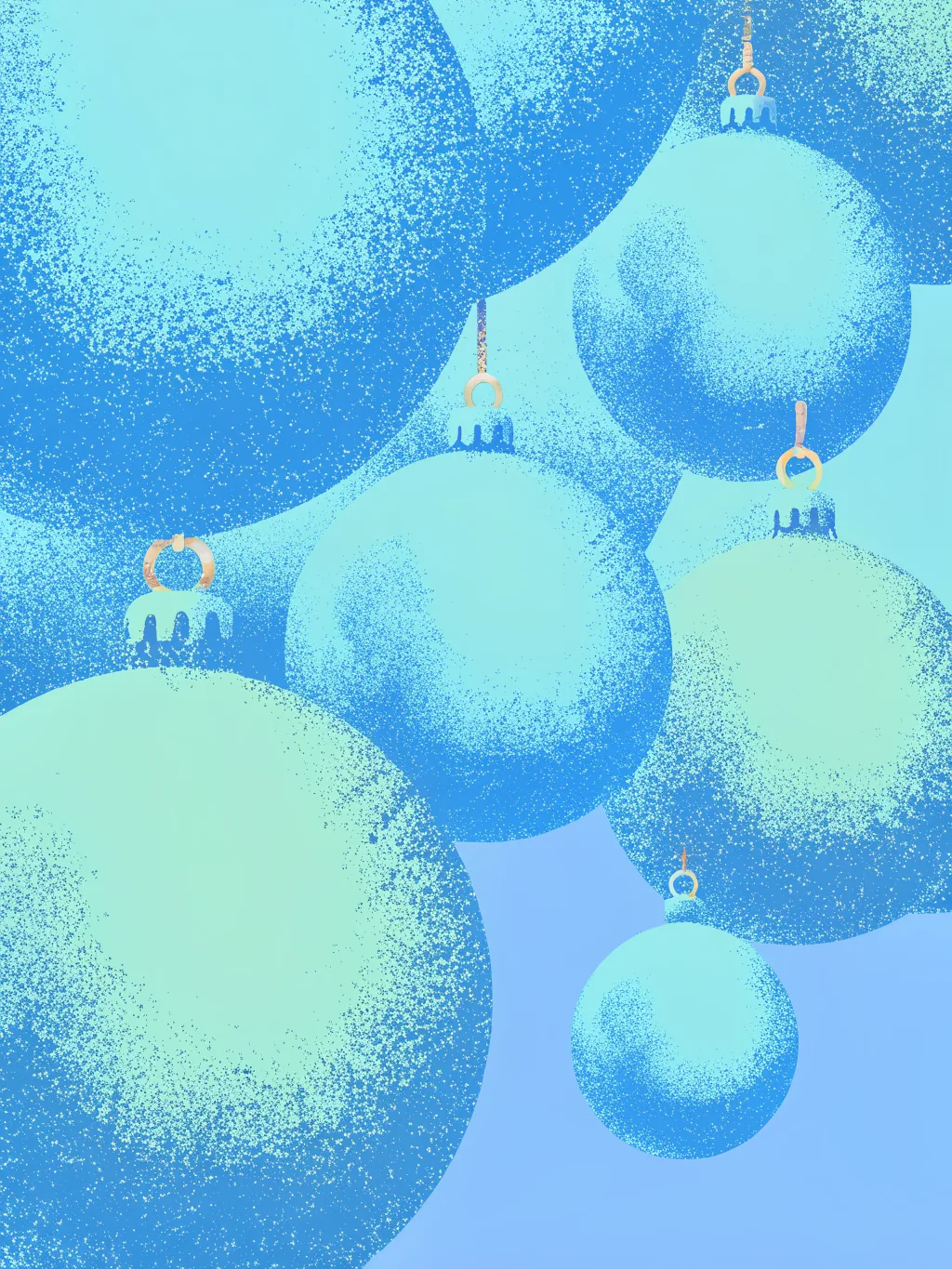 Cluster of baubles — office holiday party invitation design