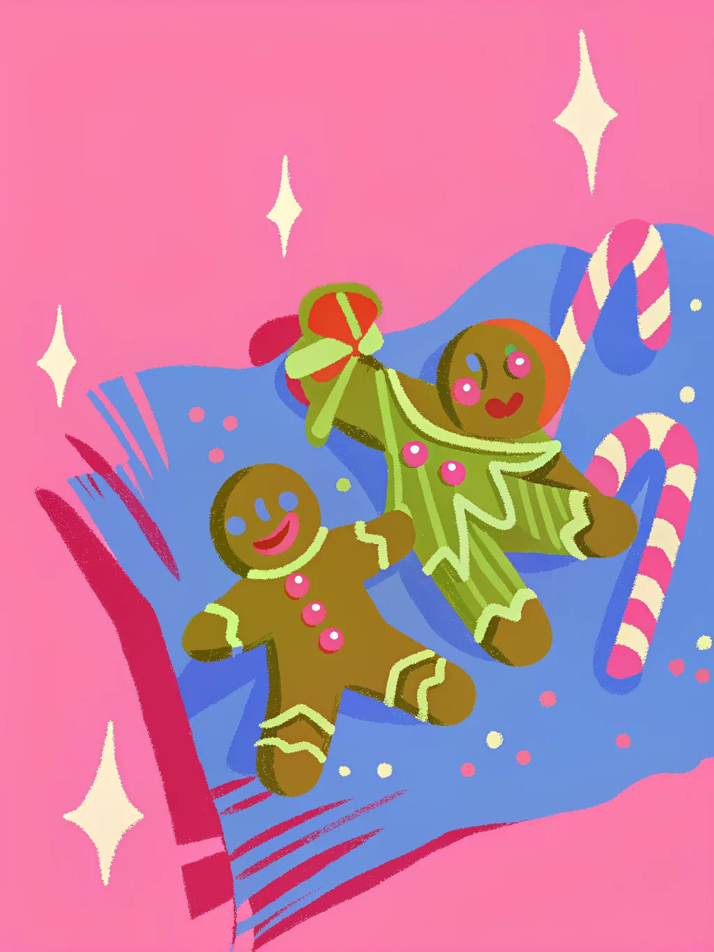 Gingerbread figures — office holiday party invitation design