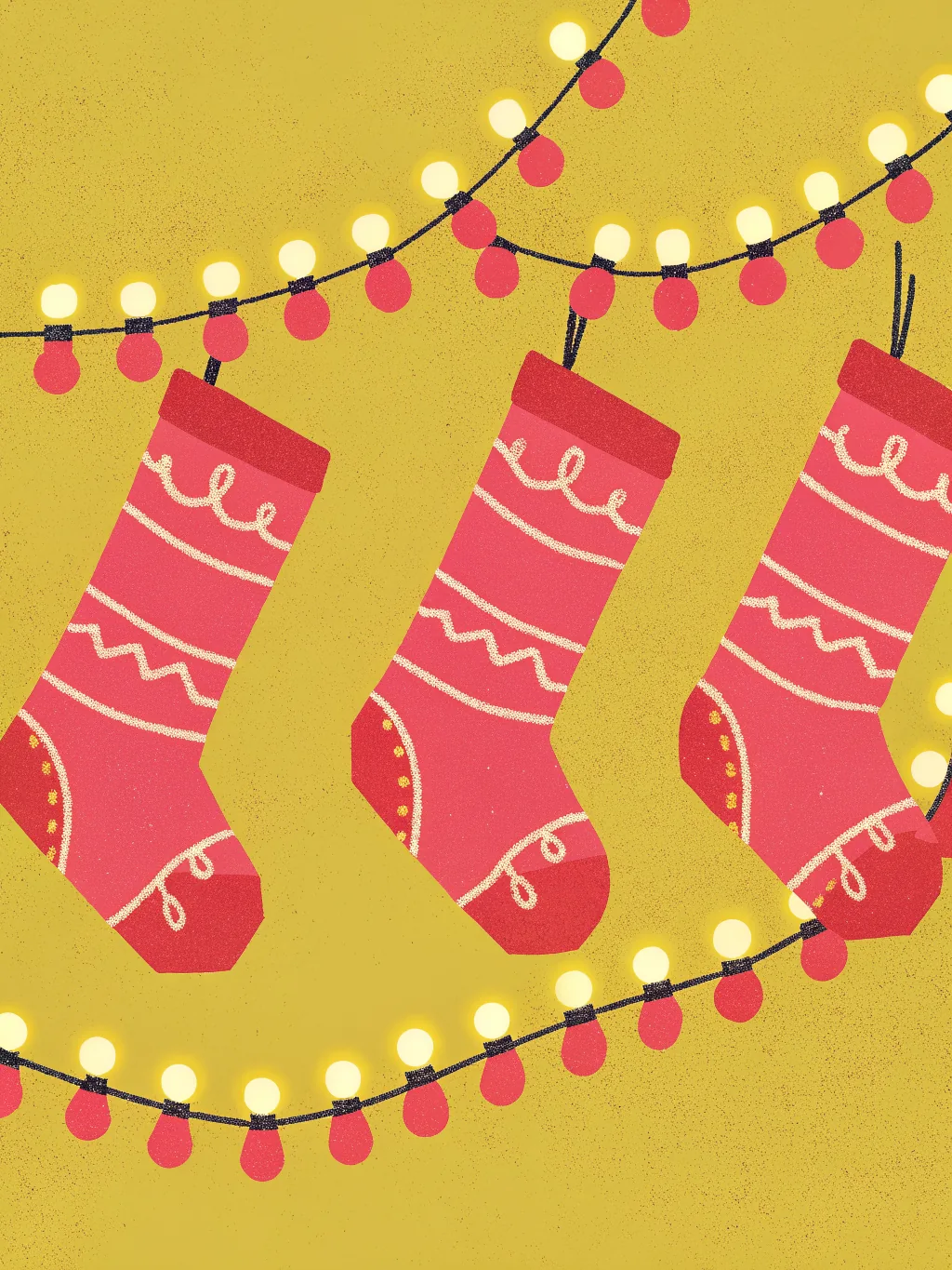 Hung stockings — office holiday party invitation design