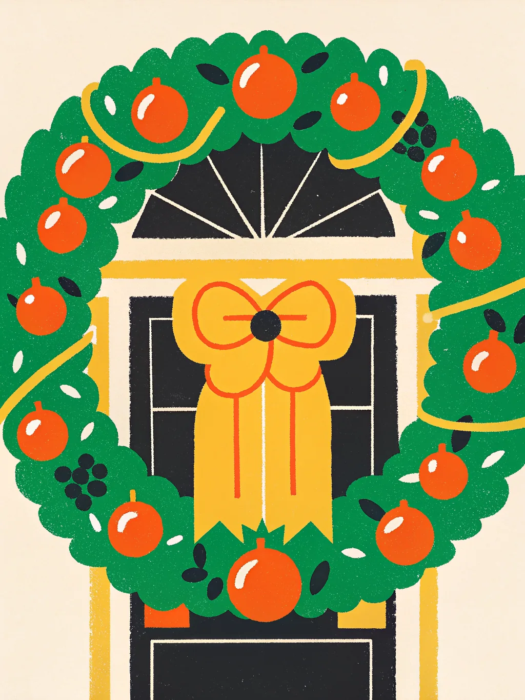 Decorated wreath — office holiday party invitation design