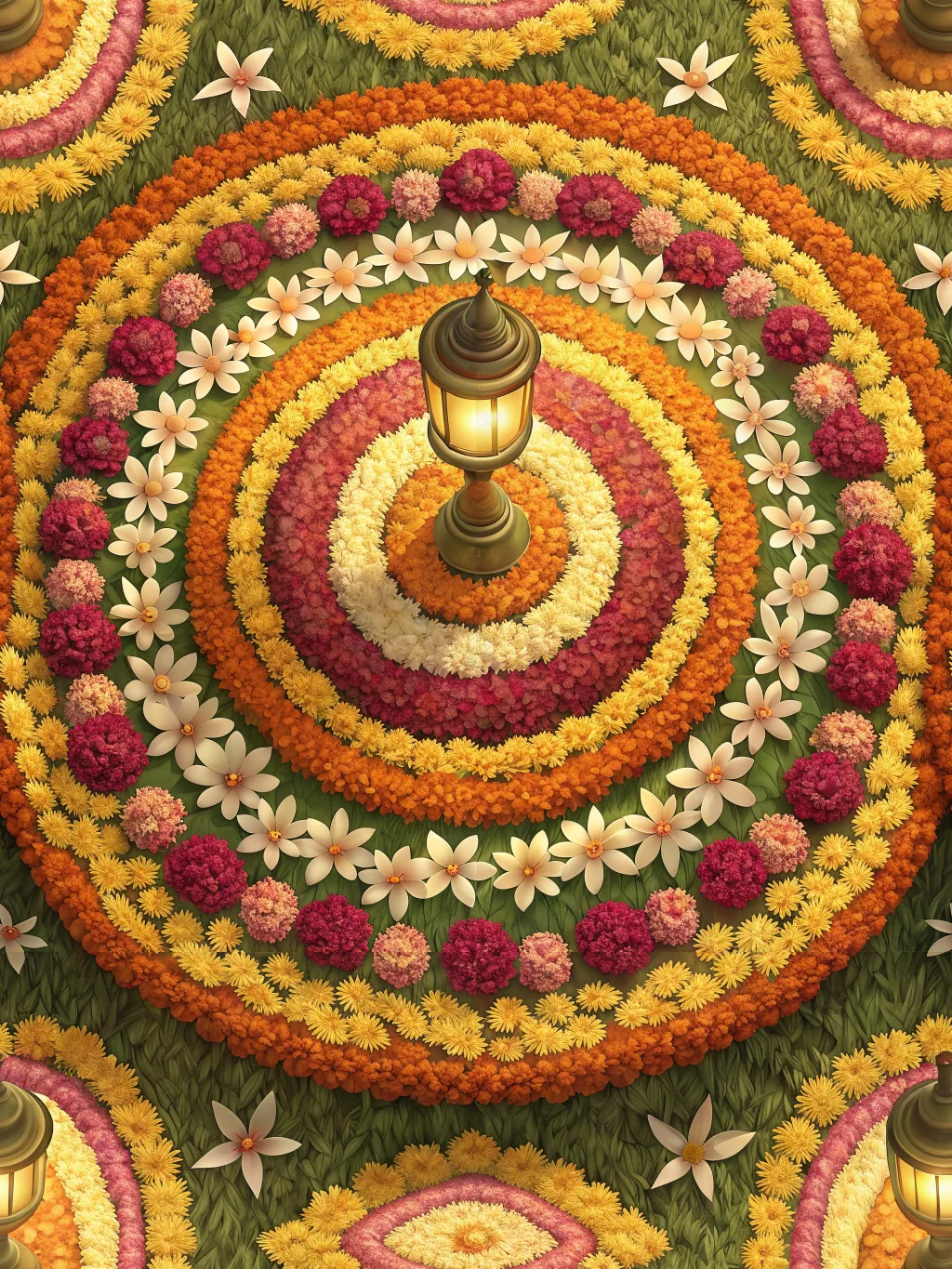 E-cardontwerp voor Onam – Cirkel van bloemen