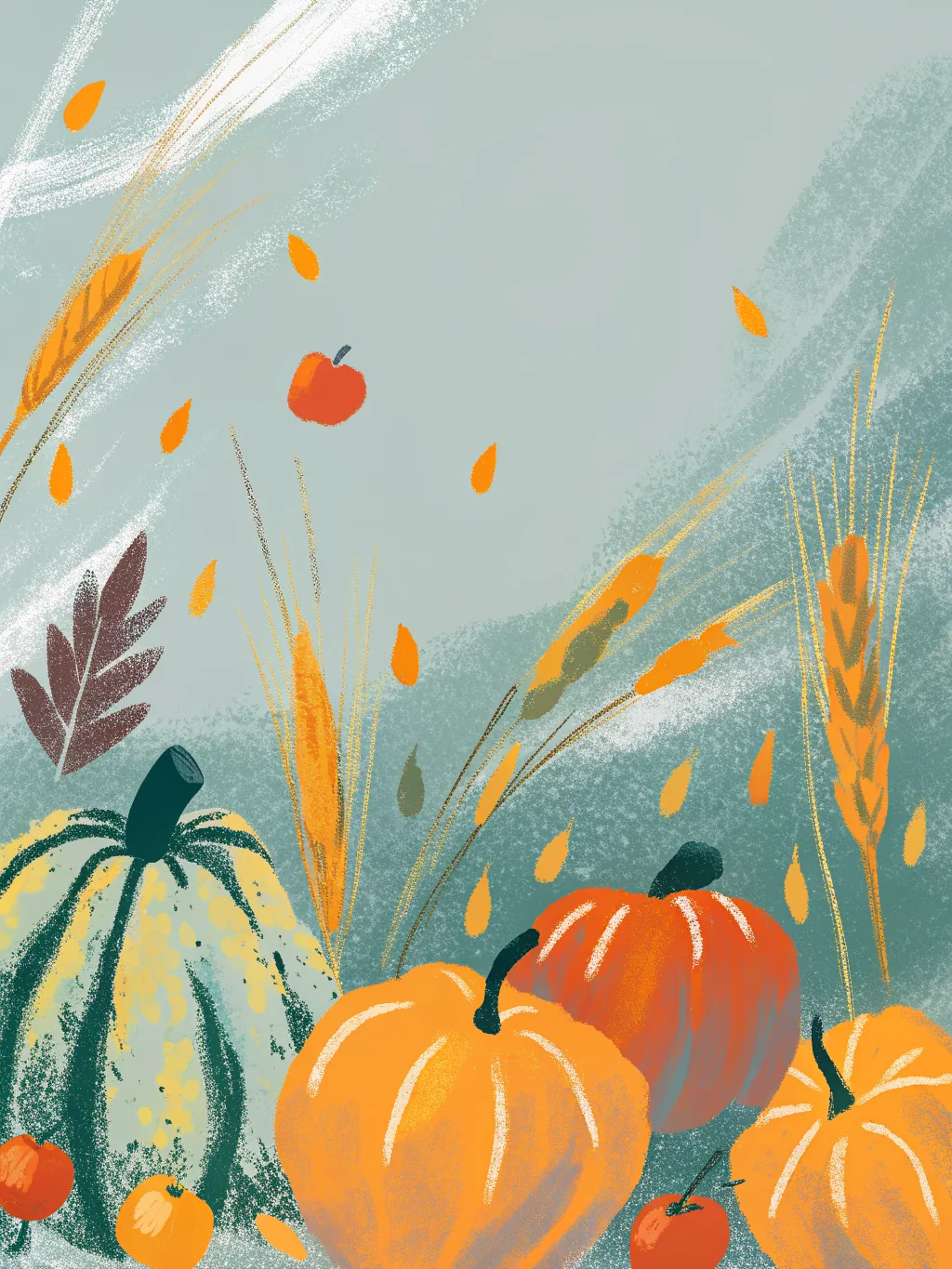 Gourds and wheat — Thanksgiving dinner invitation design