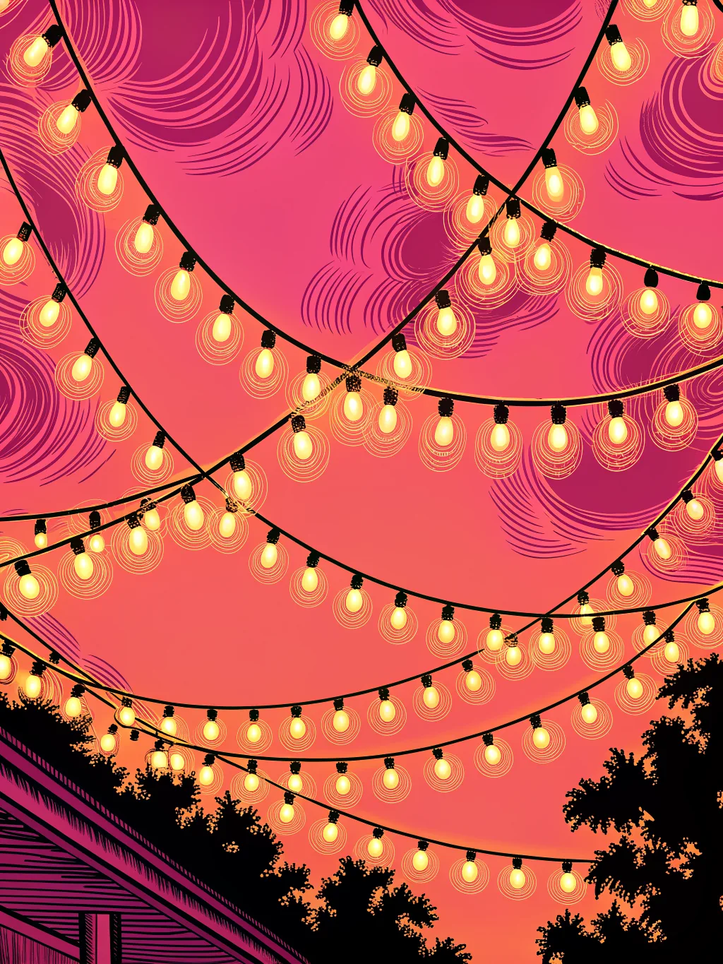 String Lights — a holidays card design