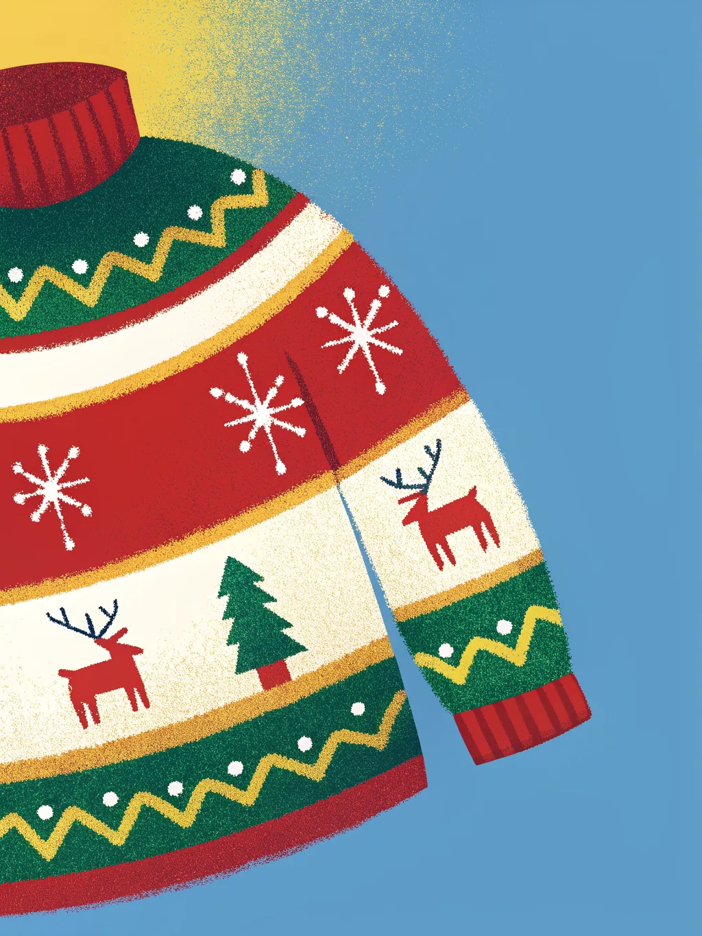 A knitted Christmas sweater with reindeer — Christmas party invitation design