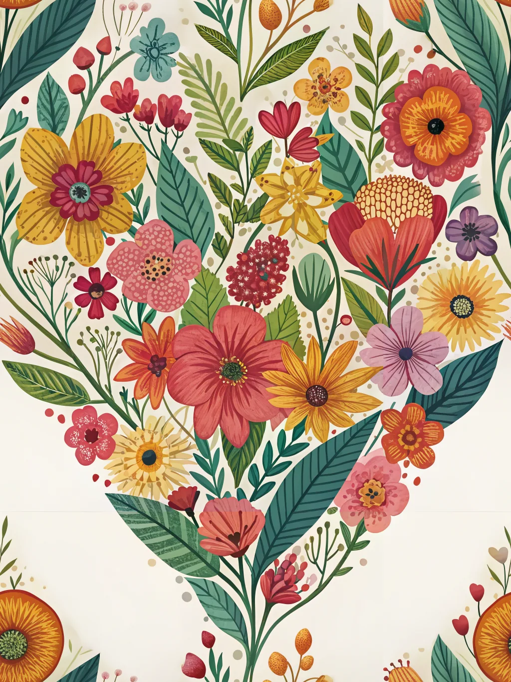 Heart of flowers — dinner party & get-together invitation design