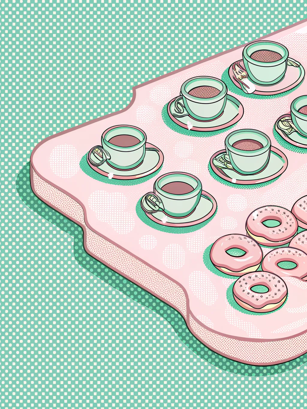 Coffee and doughnuts — baby shower invitation design